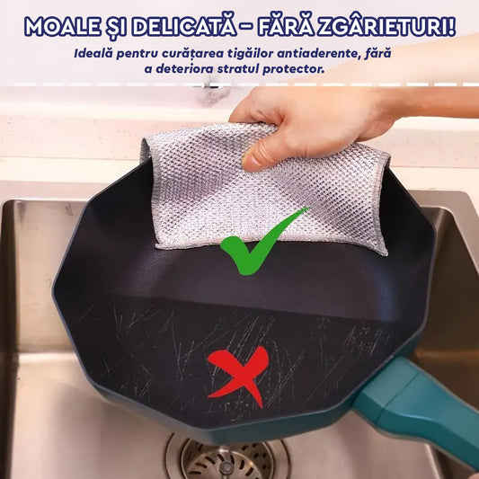 Laveta din Sârmǎ Abrazivǎ Pentru Vase (5+5 Gratis)