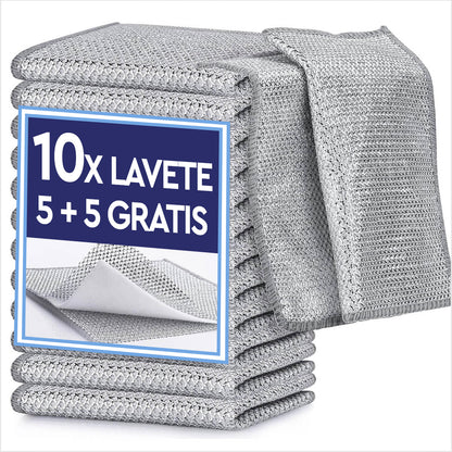 Laveta din Sârmǎ Abrazivǎ Pentru Vase (5+5 Gratis)