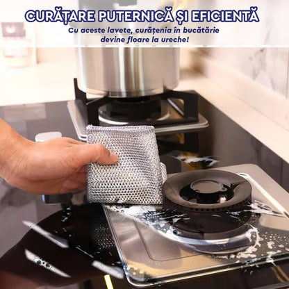 Laveta din Sârmǎ Abrazivǎ Pentru Vase (5+5 Gratis)