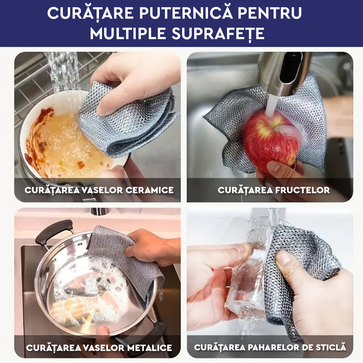 Laveta din Sârmǎ Abrazivǎ Pentru Vase (5+5 Gratis)