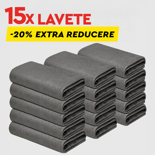 Laveta Magică din Microfibrǎ  set de 15 bucăți
